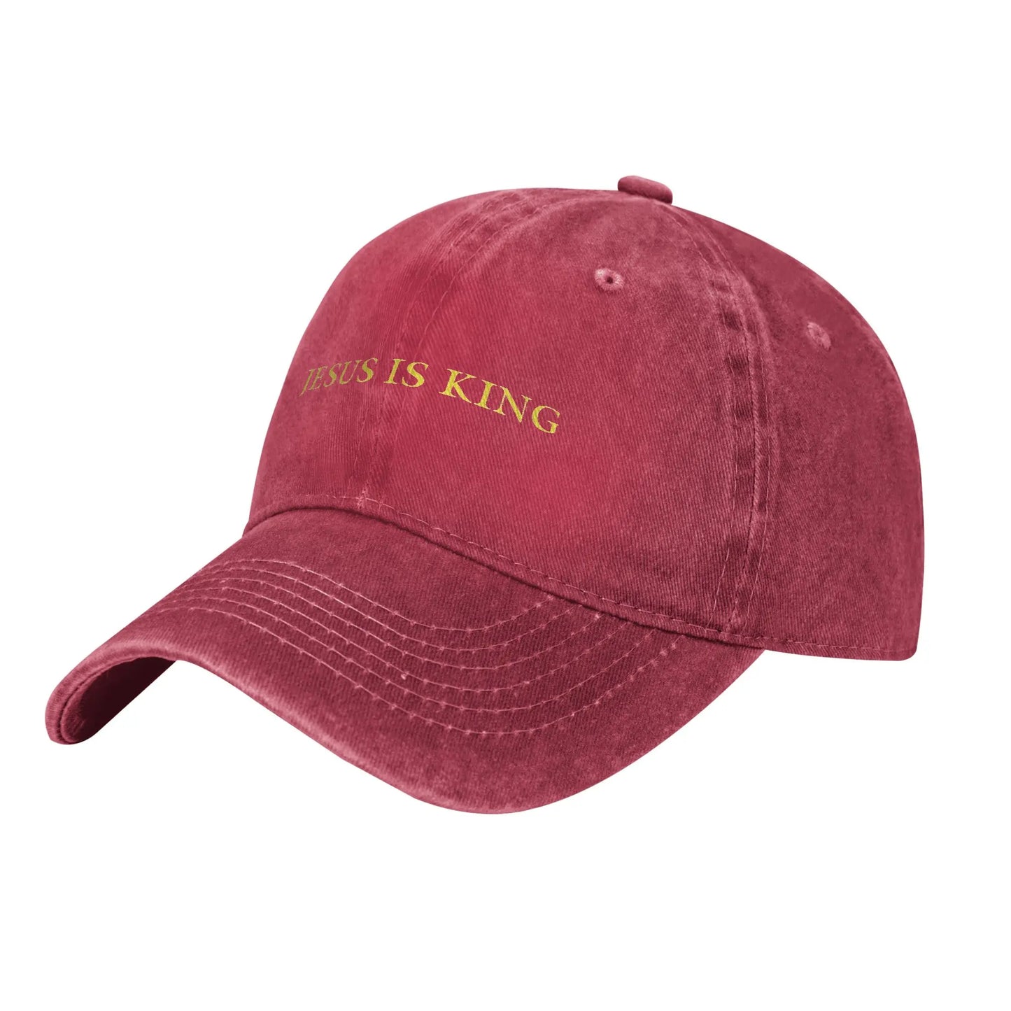 Jesus is King Baseball Cap Distressed