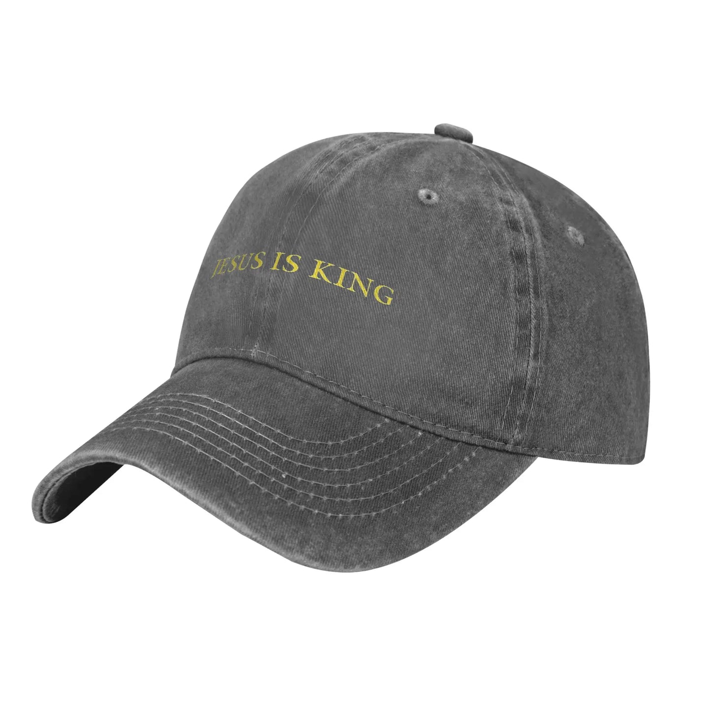 Jesus is King Baseball Cap Distressed