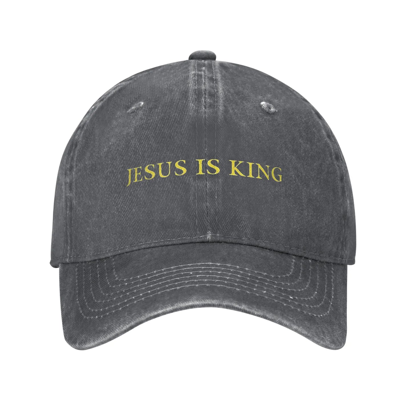 Jesus is King Baseball Cap Distressed
