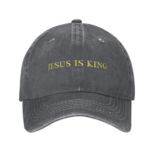 Jesus is King Baseball Cap Distressed