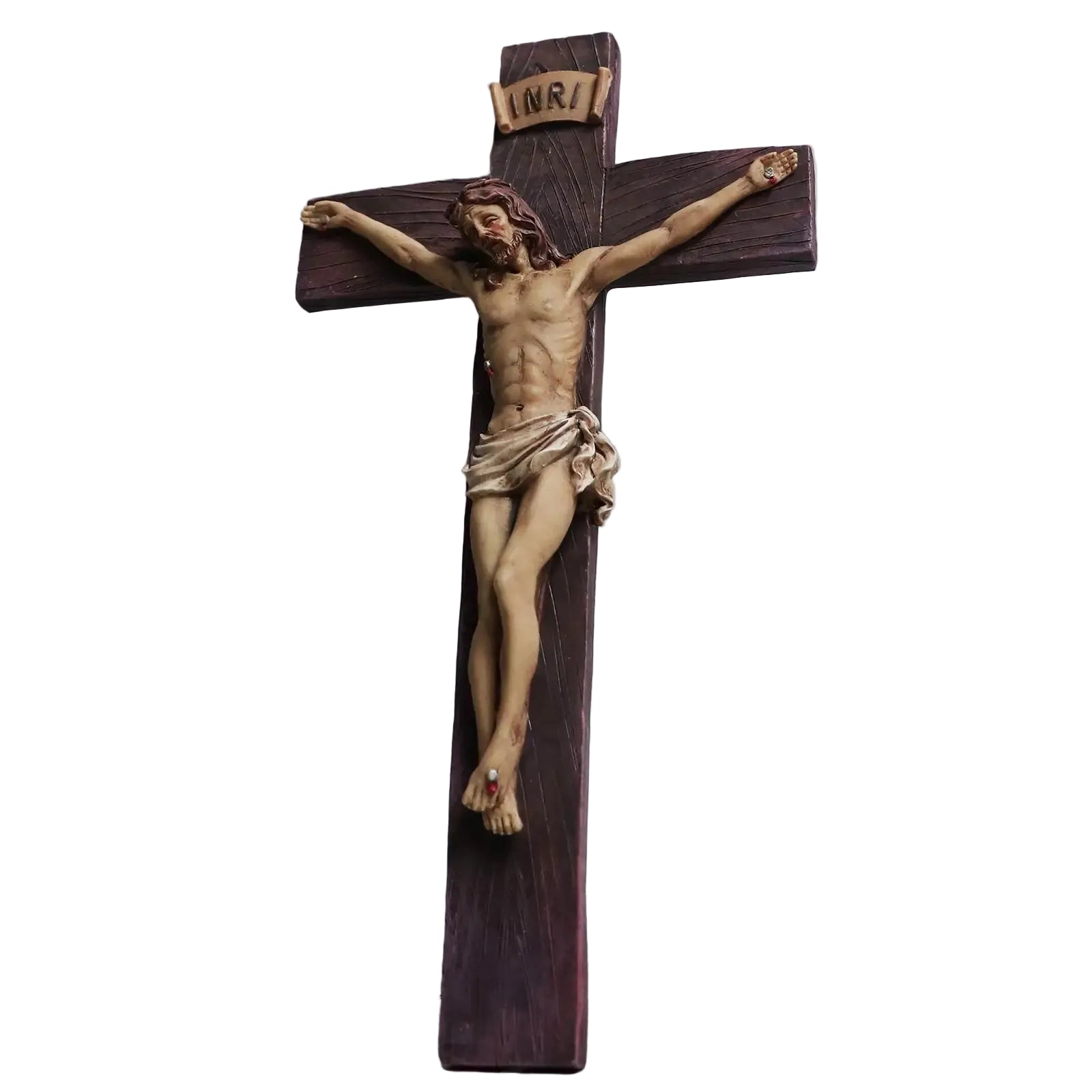 Resin Crucifix Jesus Christ Cross Statue Figurine