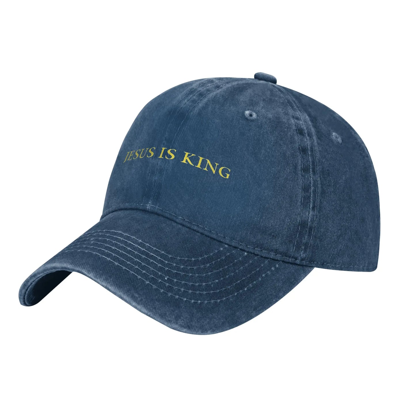 Jesus is King Baseball Cap Distressed